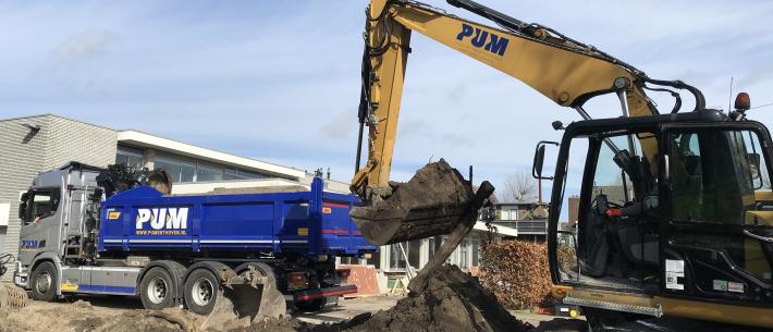 Pum Enthoven, scania, laden, zand, kraan