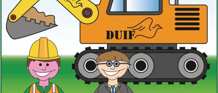 kraaien en duiven, graafmachine