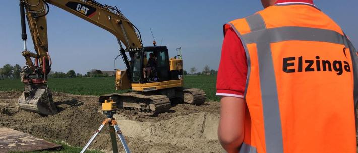 Elzinga, medewerker, kraan, polder