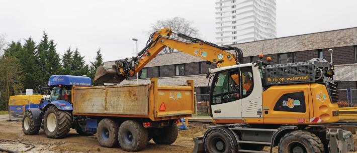Mobiele kraan op waterstof