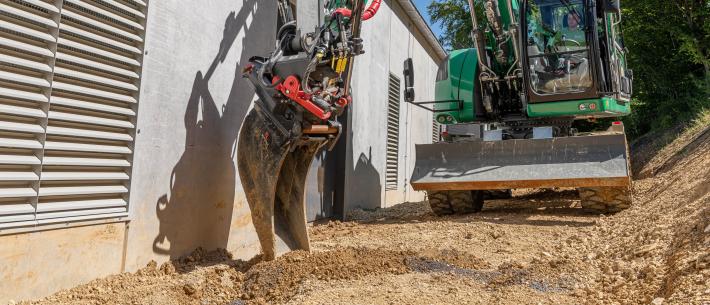 rototilt draaikantel op mobiele graafmachine