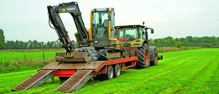 graafmachine op dieplader