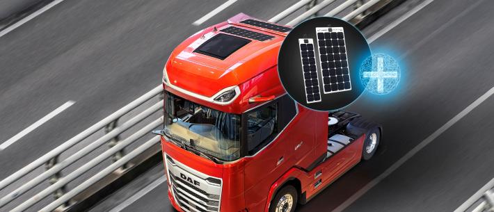 Paccar DAF truck met solar panels 