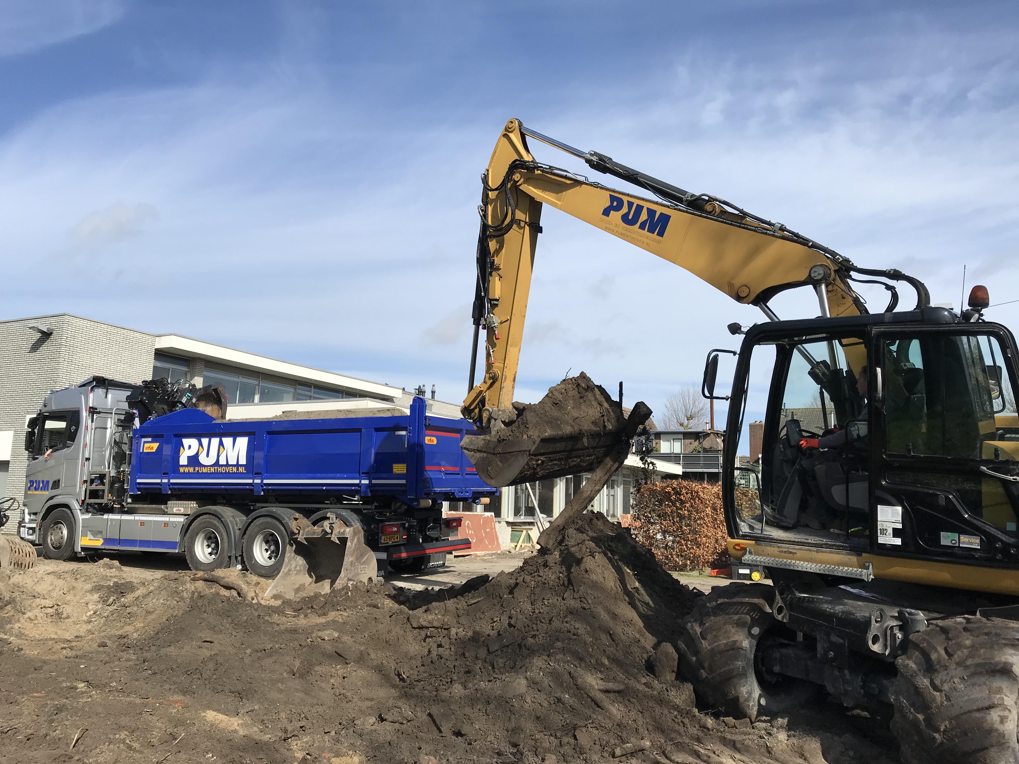 Pum Enthoven, scania, laden, zand, kraan