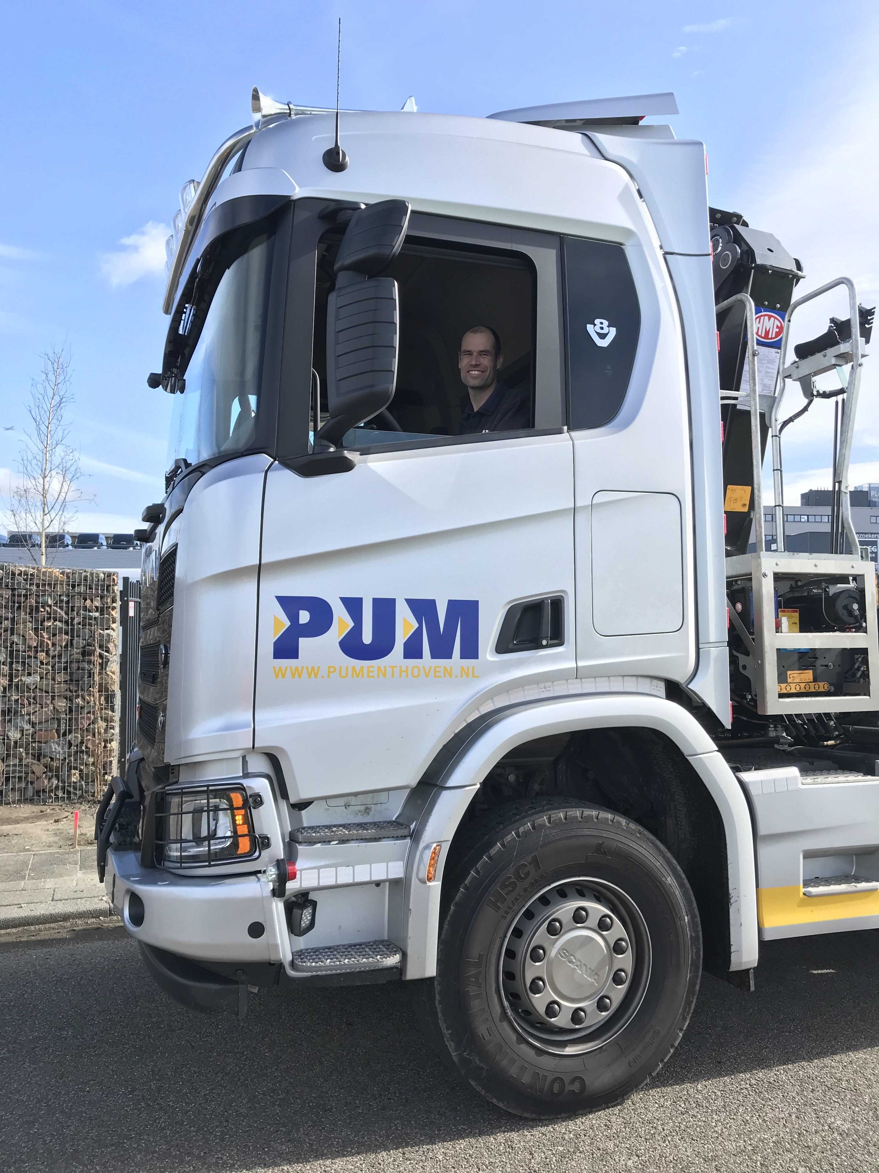 scania, pum enthoven, staand, truck, chauffeur 