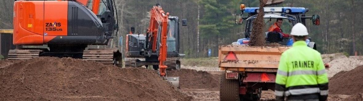 werk bouw zand kraan 