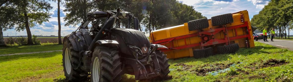Ongeval gekantelde kipper