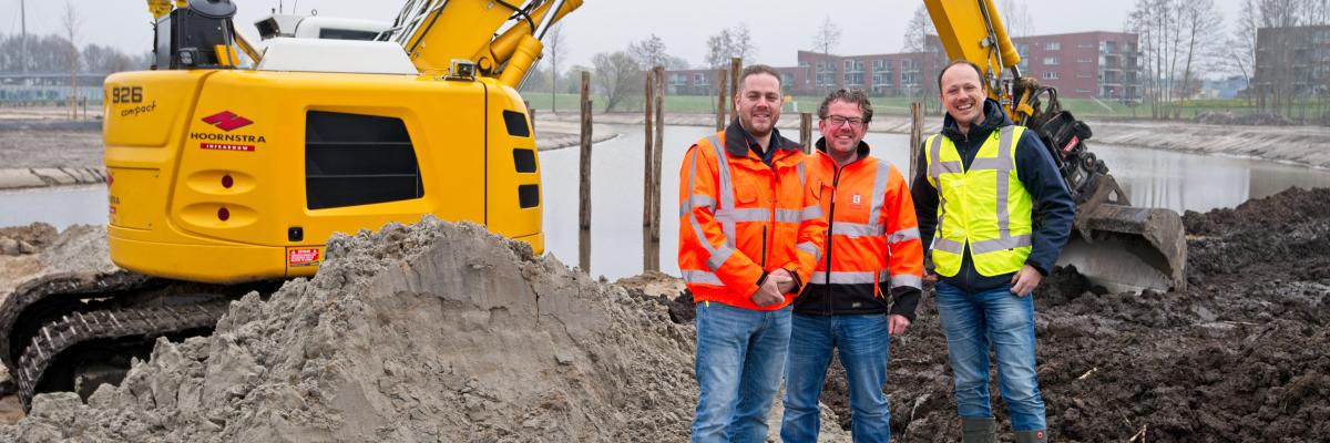 Graven, kraan, bouw