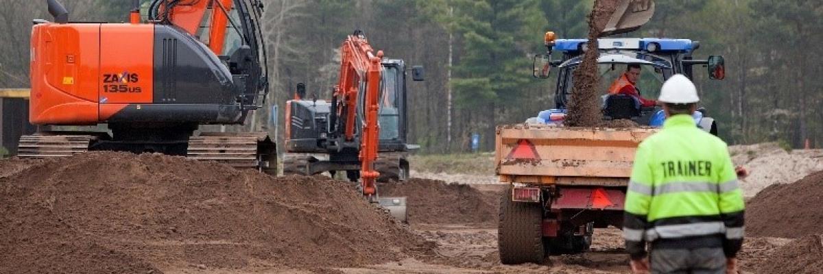 werk bouw zand kraan 