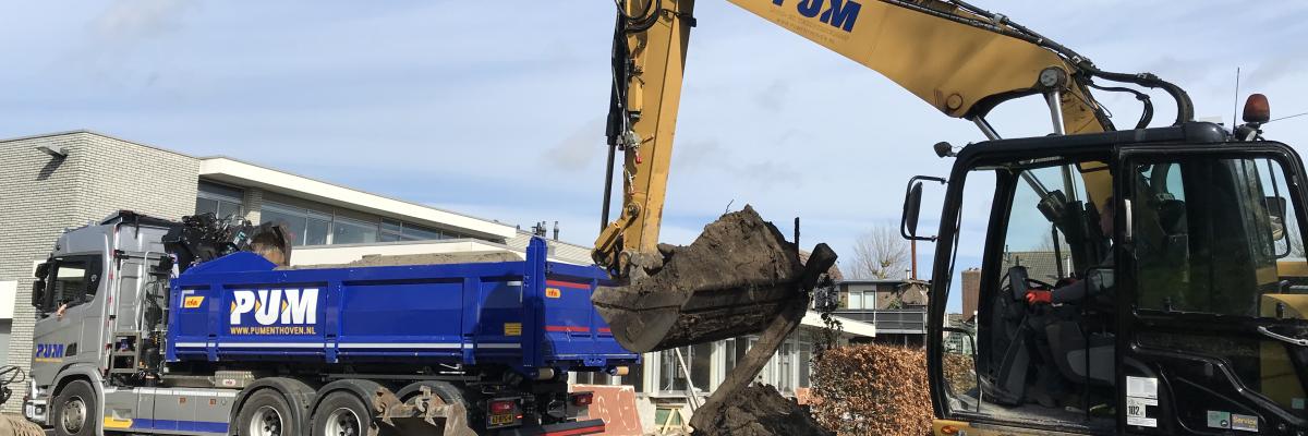 Pum Enthoven, scania, laden, zand, kraan