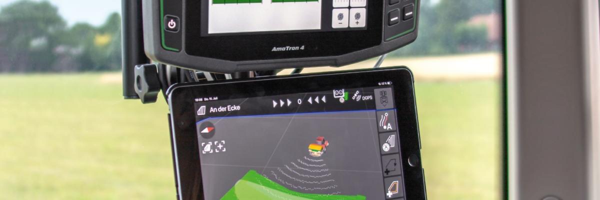 Met de nieuwe AmaTron Twin-app levert Amazone een schermuitbreiding voor de Isobus-terminal AmaTron 4 via de integratie van een mobiel apparaat, zoals een iPad. 