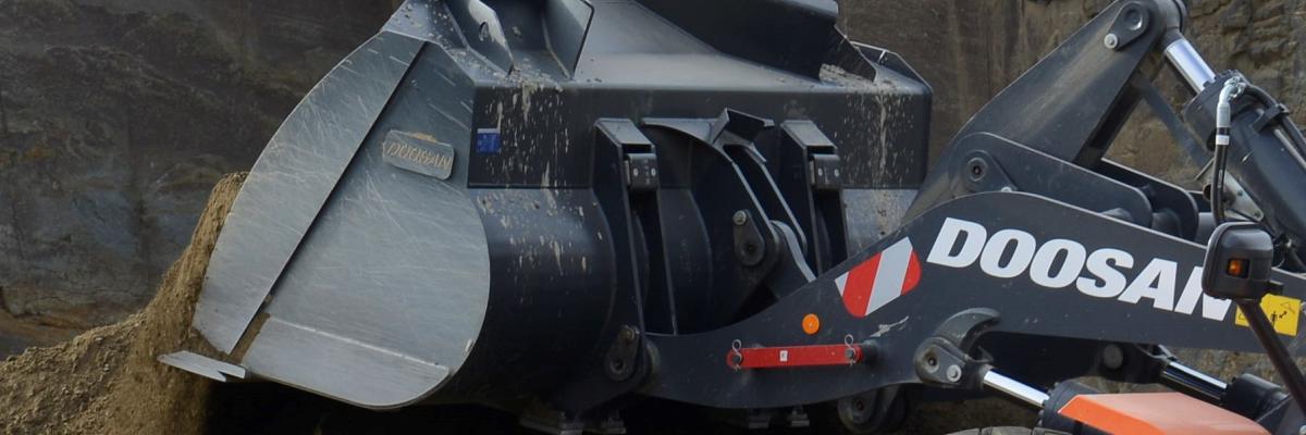 Doosan's nieuwe reeks laadbakken met inhouden van 2,0 tot 6,7 kubieke meter. 