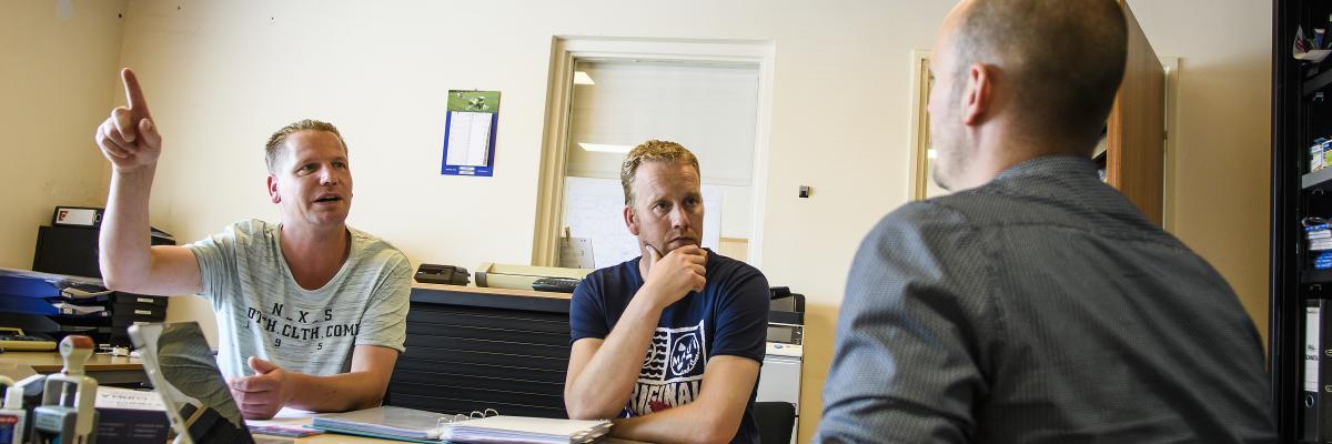 gesprek, kantoor, ondernemer