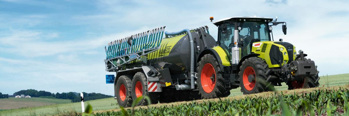 claas arion met autostretch aanhangerstrekrem