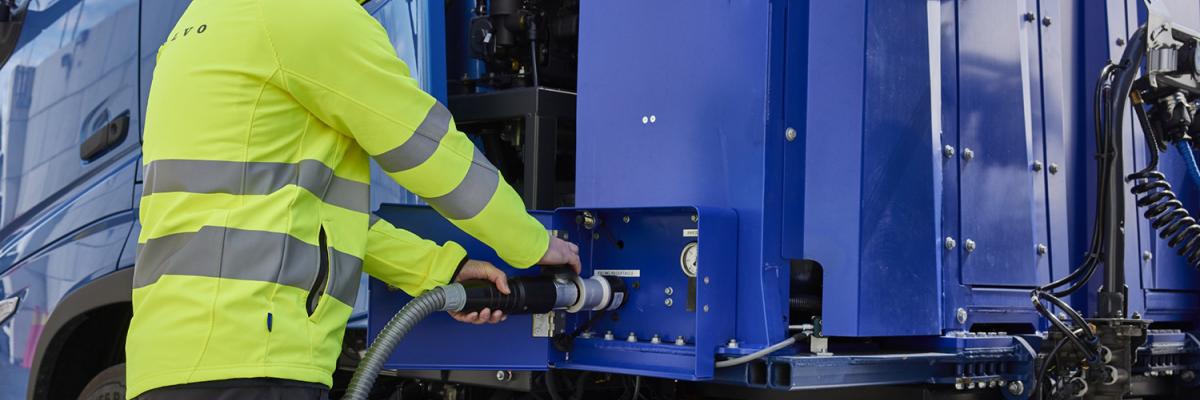 afvullen truck met waterstof
