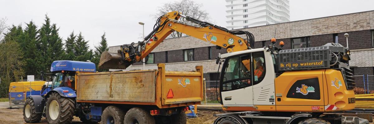 Mobiele kraan op waterstof