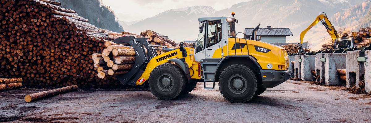 liebherr wiellader houtoverslag 