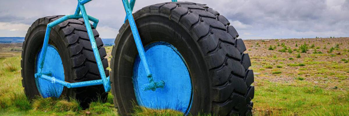 plaatje fiets met tractor banden