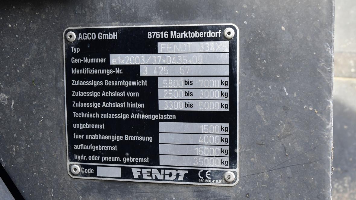 constructieplaat Fendt