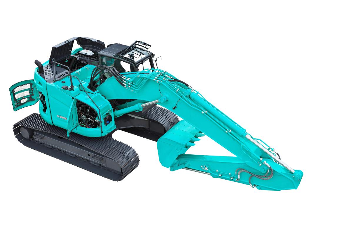 Kobelco SK380SRLC met geopende kappen