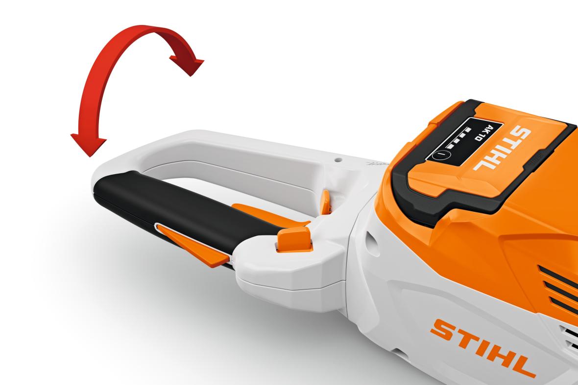stihl accuheggenschaar HSA60 met verstelbare handgreep.