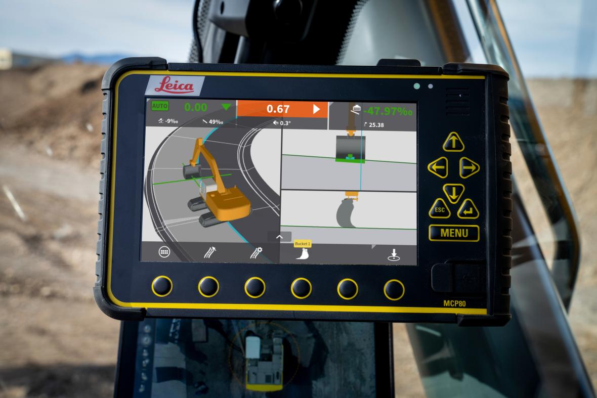leica op Liebherr graafmachine