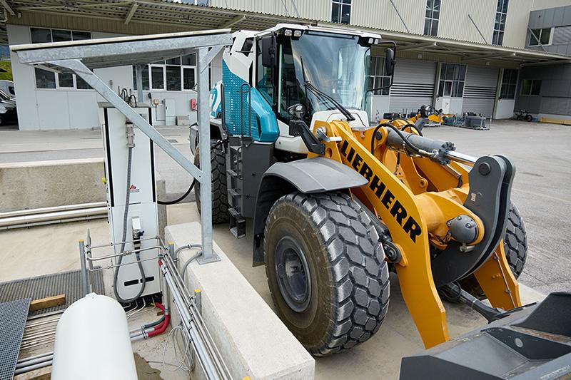 liebherr H2 motor , waterstofwiellader