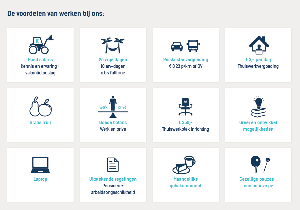 Voordelen werken bij Cumela