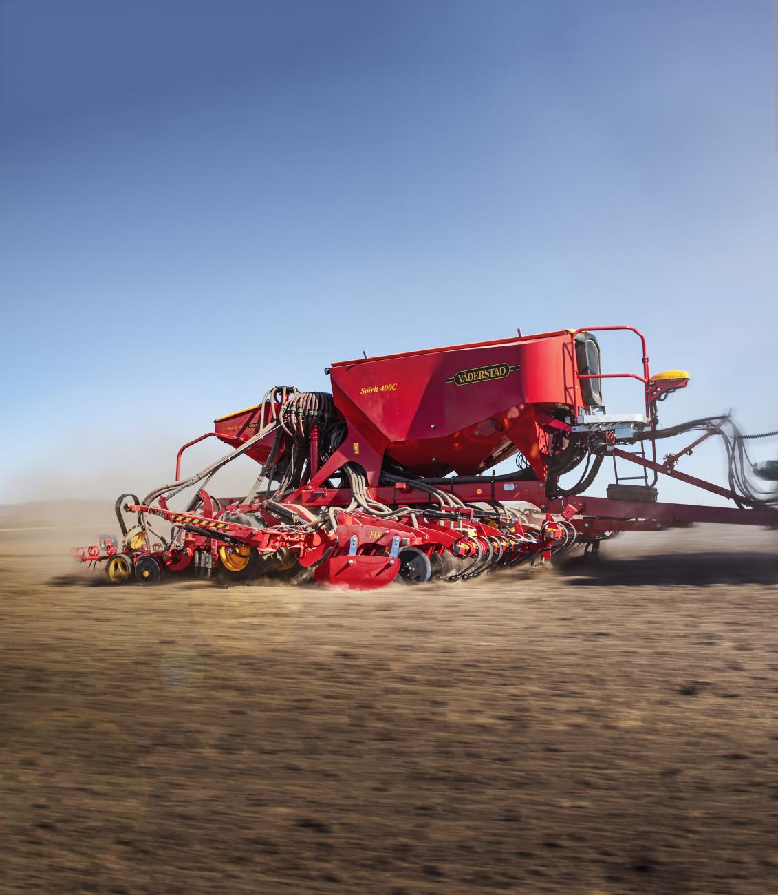 vaderstad spirit zaaimachine op hoge snelheid