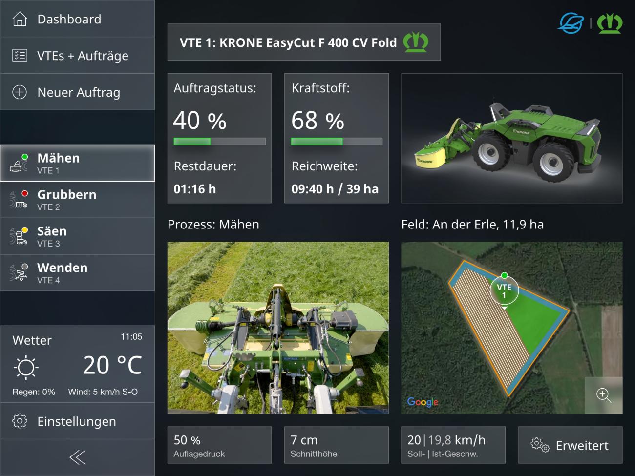 Krone, Lemken autonome trekker, display 