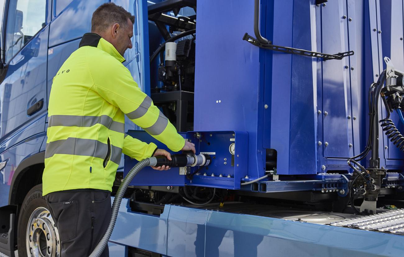 afvullen truck met waterstof
