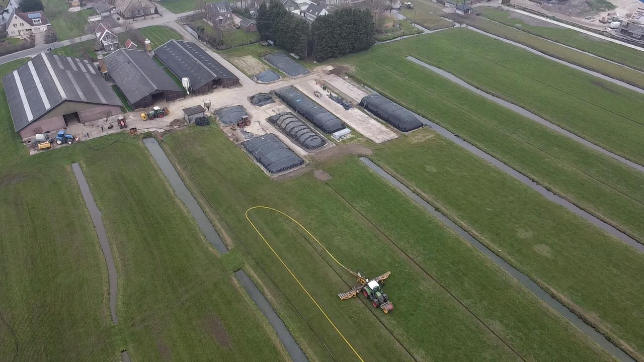 Header mest uitrijden, toepassen, sleepslang