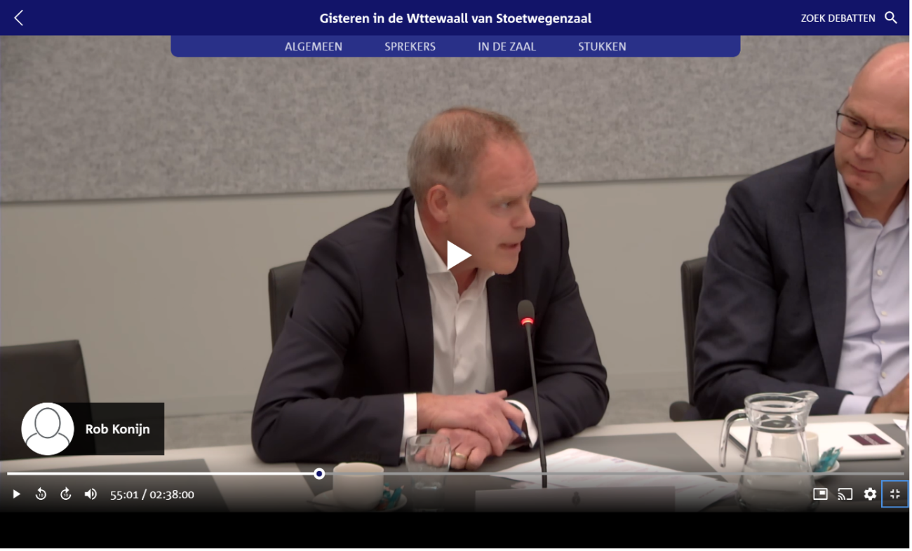 Rob Konijn aan het woord in Den Haag