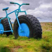 plaatje fiets met tractor banden